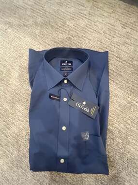 Stafford Men's Travel Easy-Care Broadcloth Regular Fit Dress Shirt